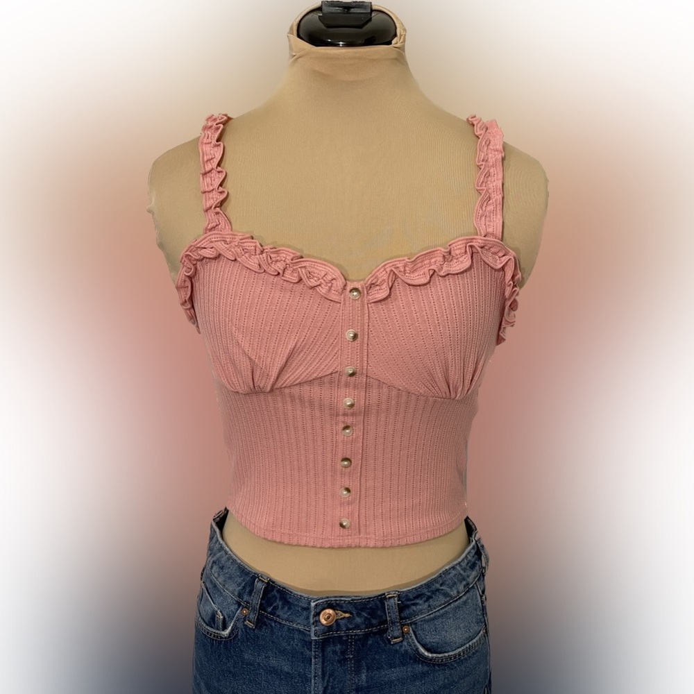 NWT Forever 21 Ruffle Sleeveless Knit Top